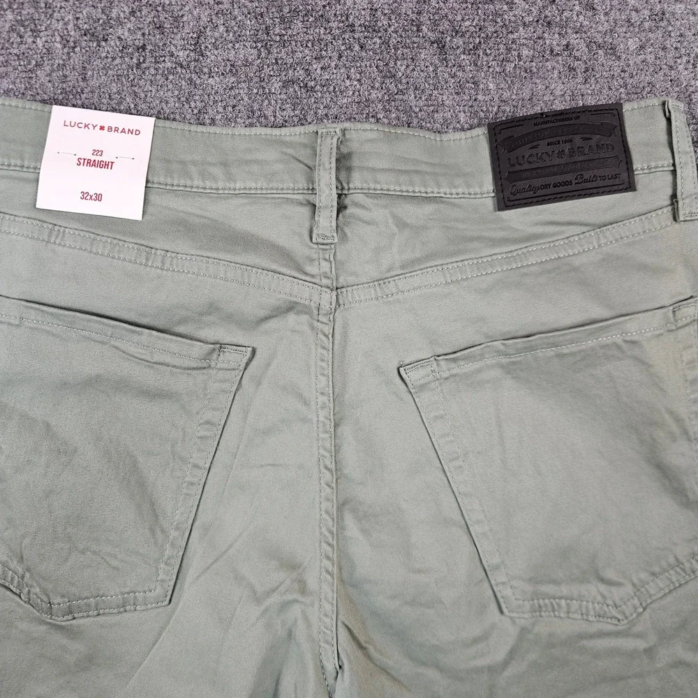 $99 Lucky Brand 223 Straight Leg Advanced Stretch Pants Green Mens 32x30 NEW